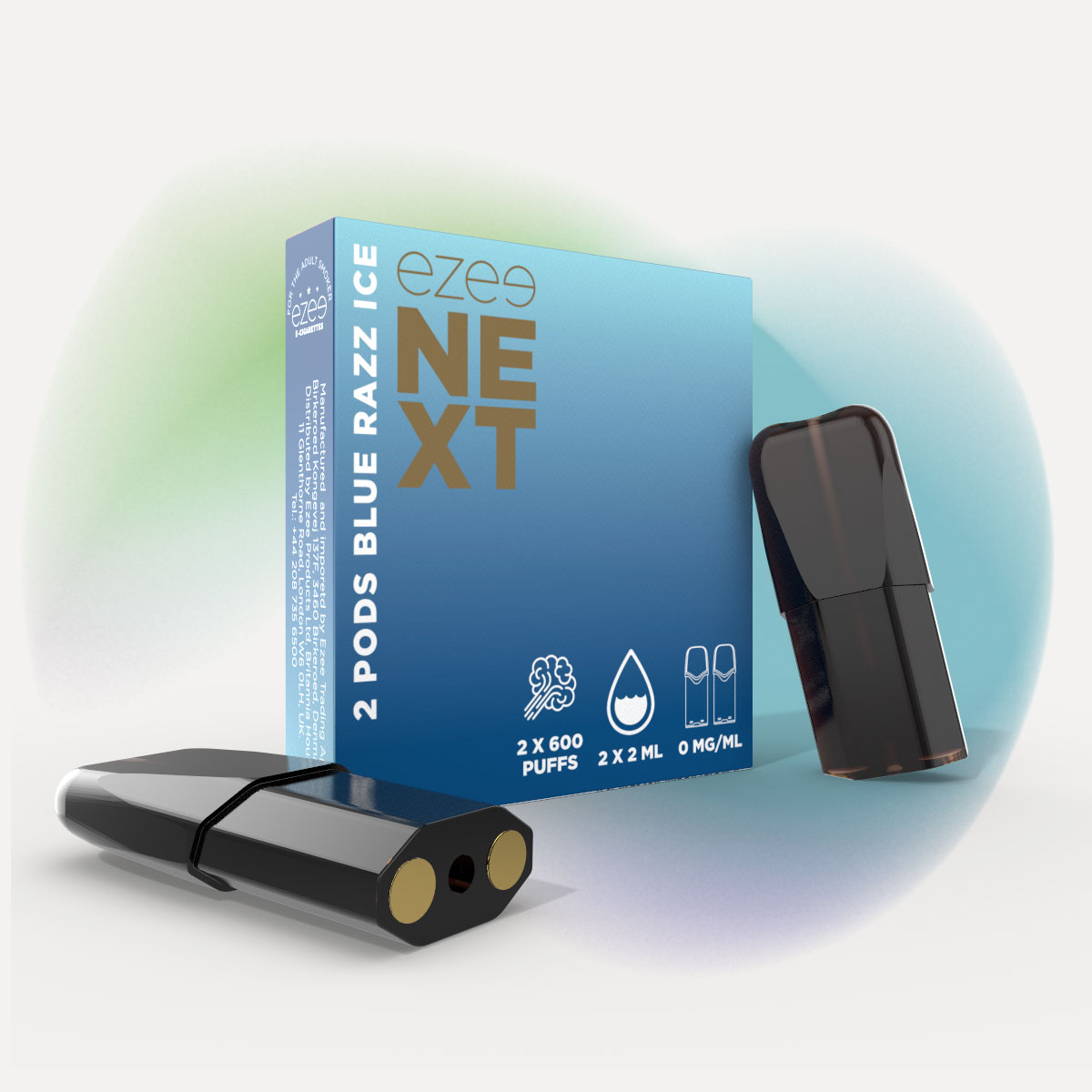 Ezee Next Pod Kit Blue - Blue Razz Ice Nicotine Free