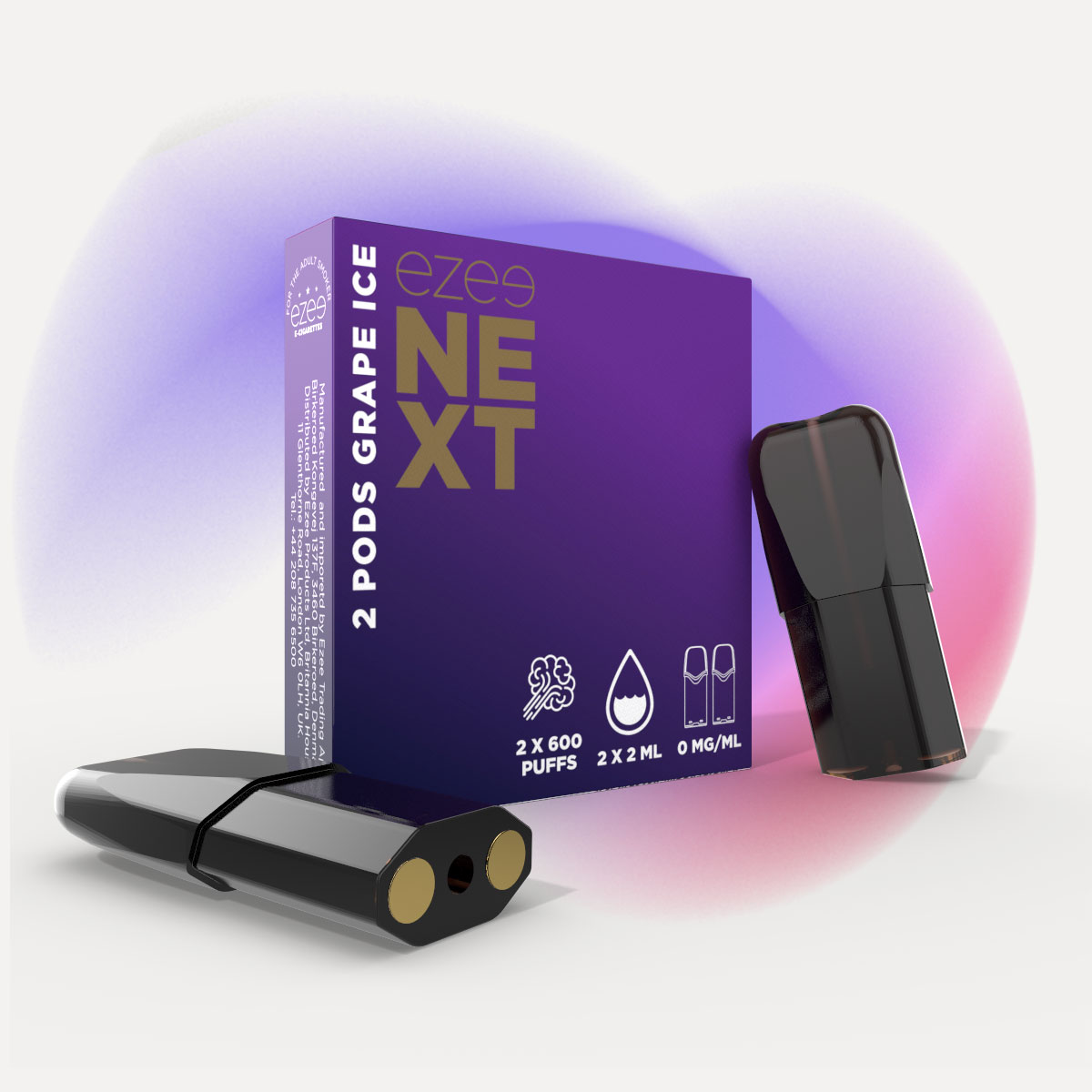 Ezee Next Puff Bar Kit Beige - Grape Ice 0mg