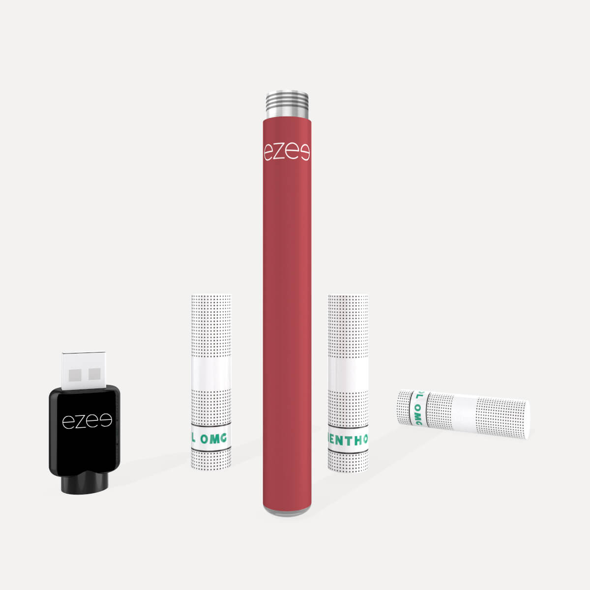 Ezee Rechargeable vape kit Red - Menthol 0mg