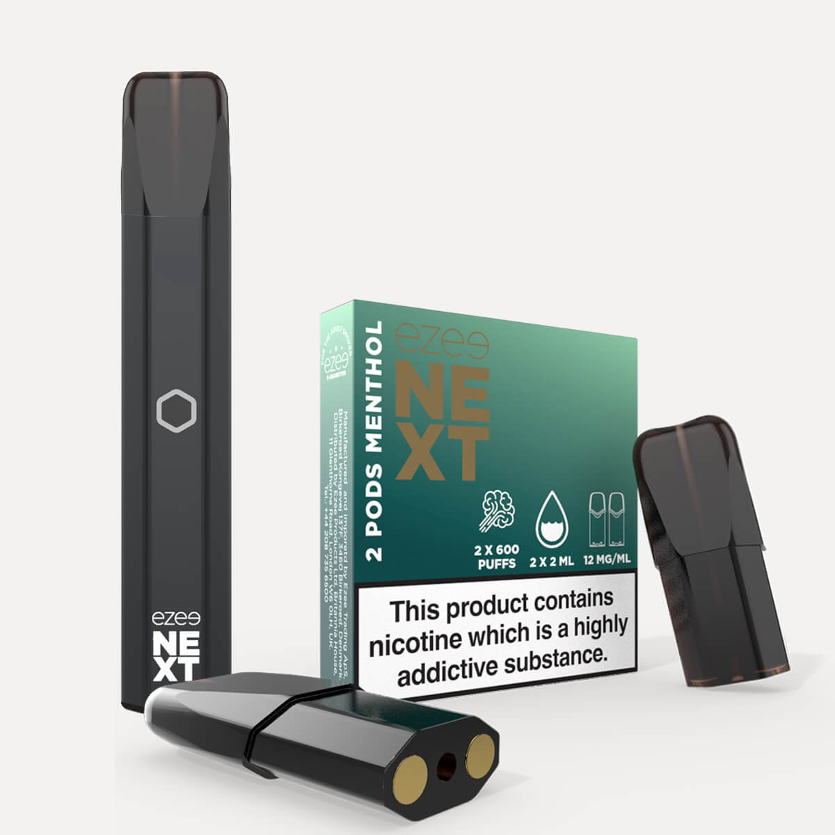 Ezee Next Puff Bar Kit Black - Menthol 12mg