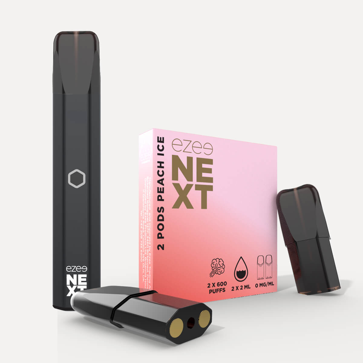 Ezee Next Puff Bar Kit Black - Peach Ice 0mg
