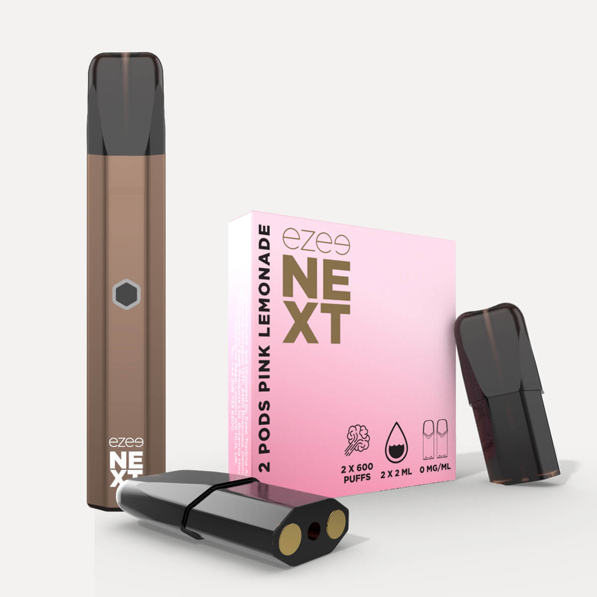 Ezee Next Pod Kit Brown - Pink Lemonade Nicotine Free