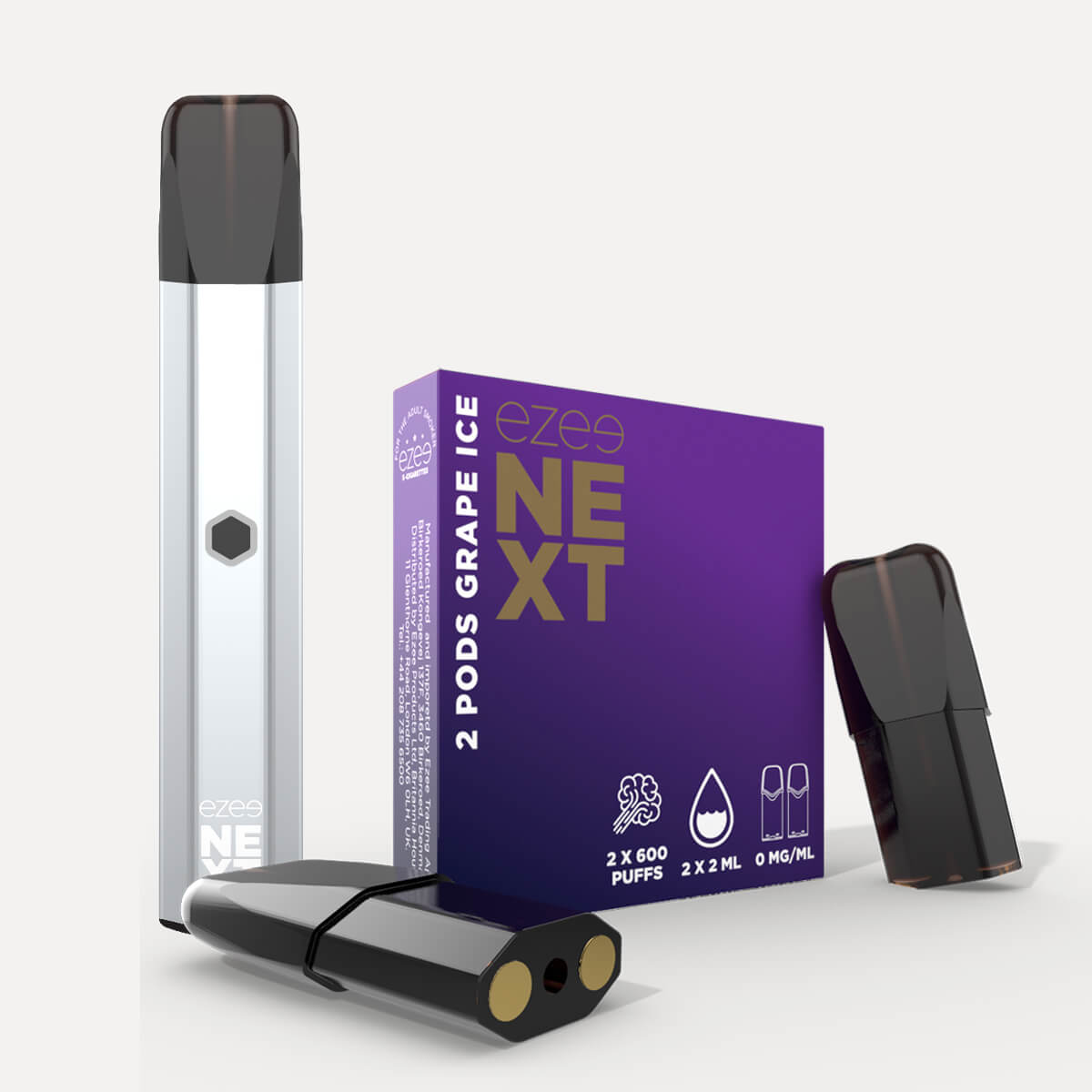 Ezee Next Pod Kit Silver - Grape Ice Nicotine Free