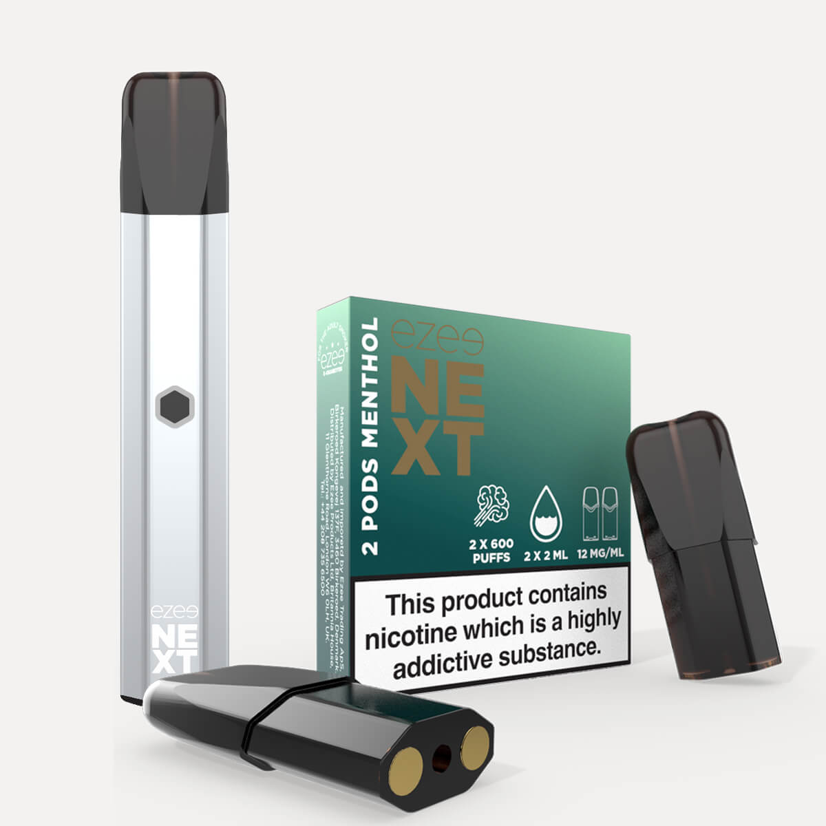 Ezee Next Puff Bar Kit Silver - Menthol 12mg