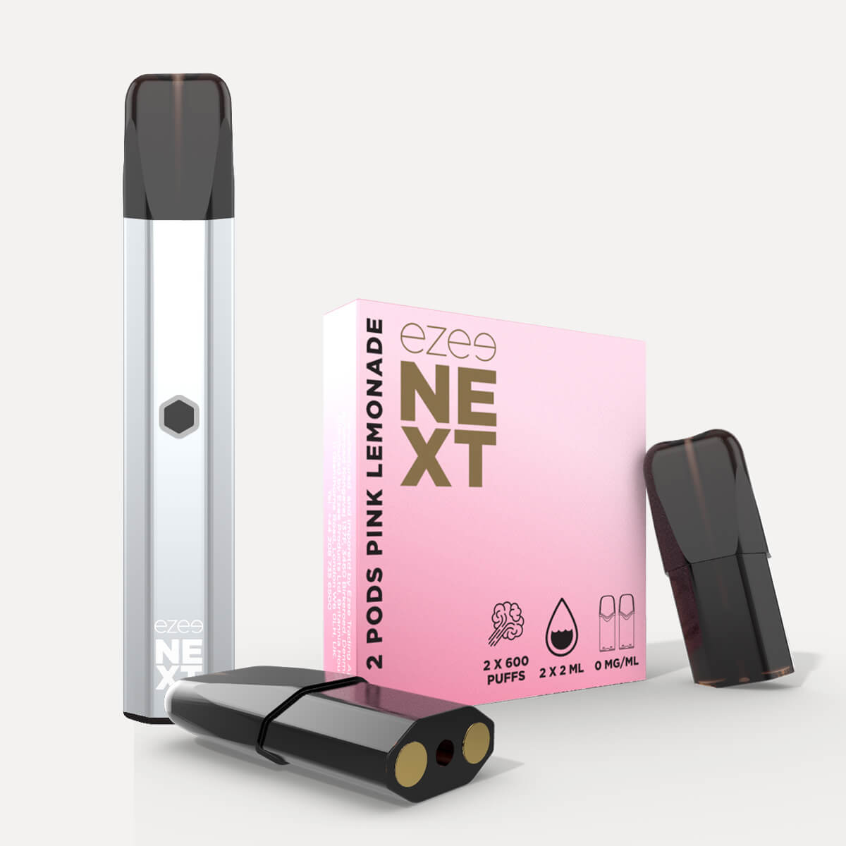 Ezee Next Puff Bar Kit Silver - Pink Lemonade 0mg