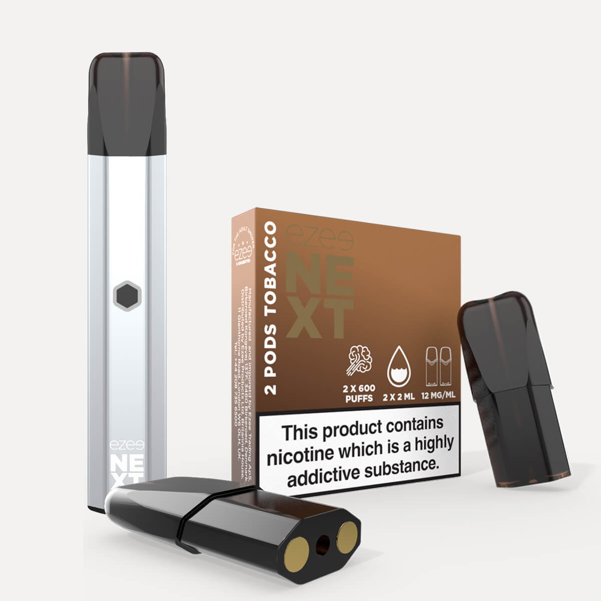 Ezee Next Puff Bar Kit Silver - Tobacco 12mg