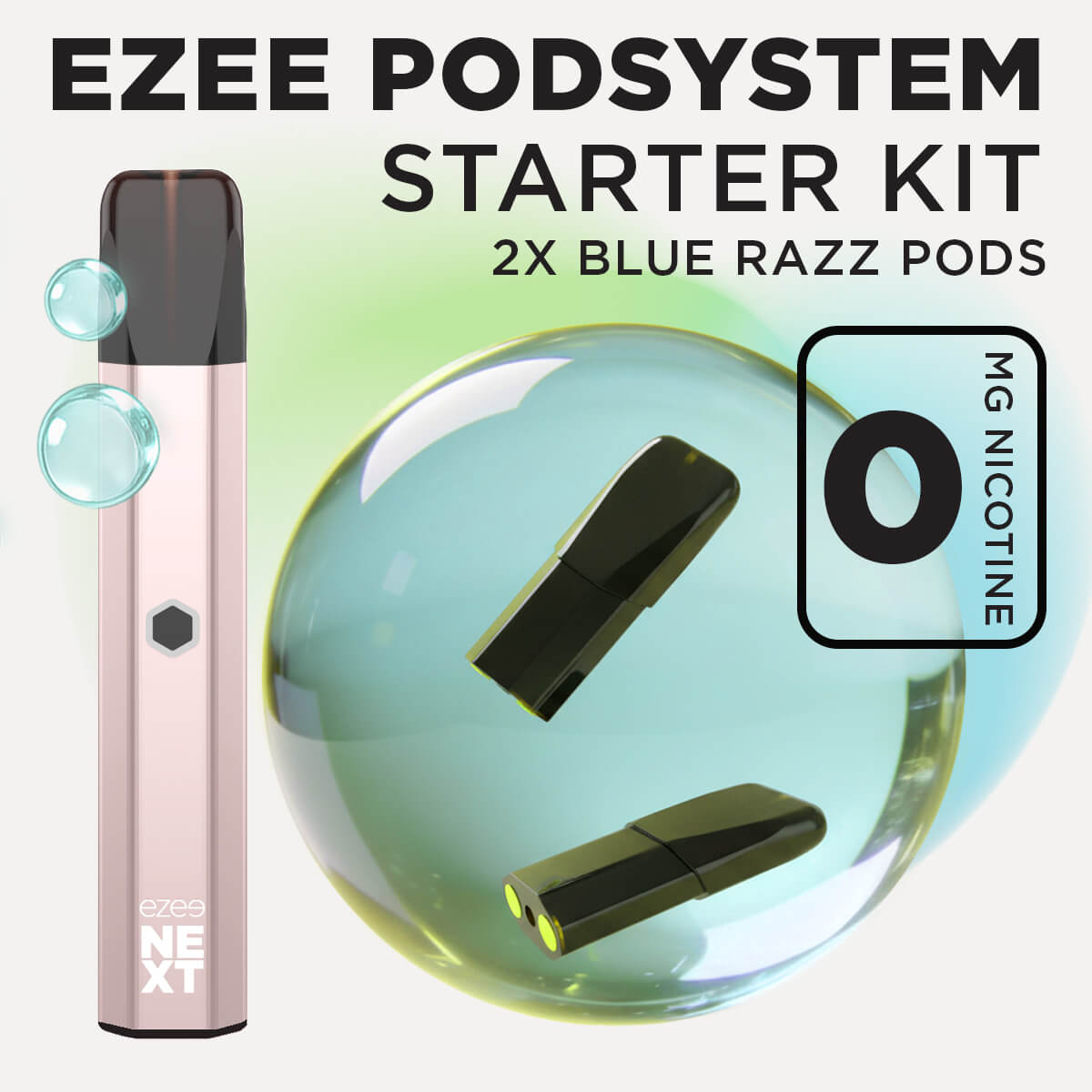 Ezee Next Pod Starter Kit Beige - Blue Razz Ice 0mg