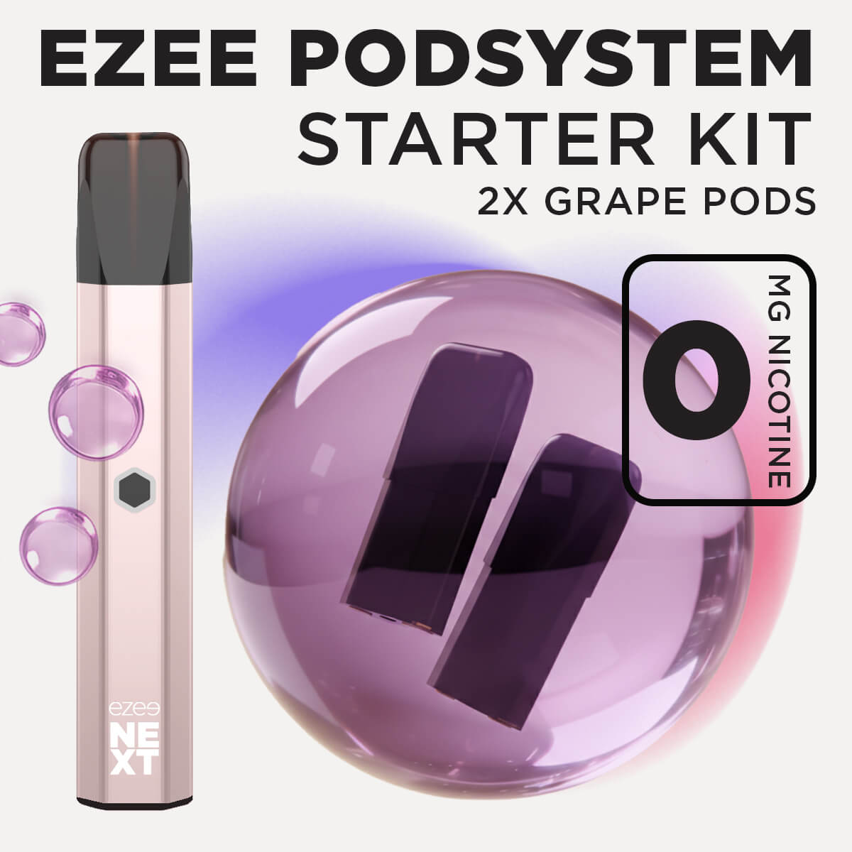 Ezee Next Pod Starter Kit Beige - Grape Ice 0mg