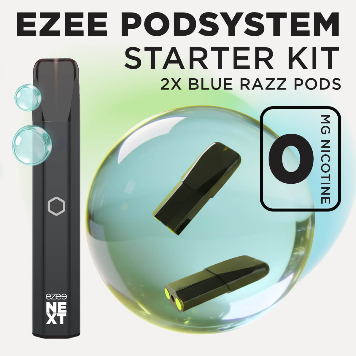 Ezee Next Pod Starter Kit Black - Blue Razz Ice 0mg