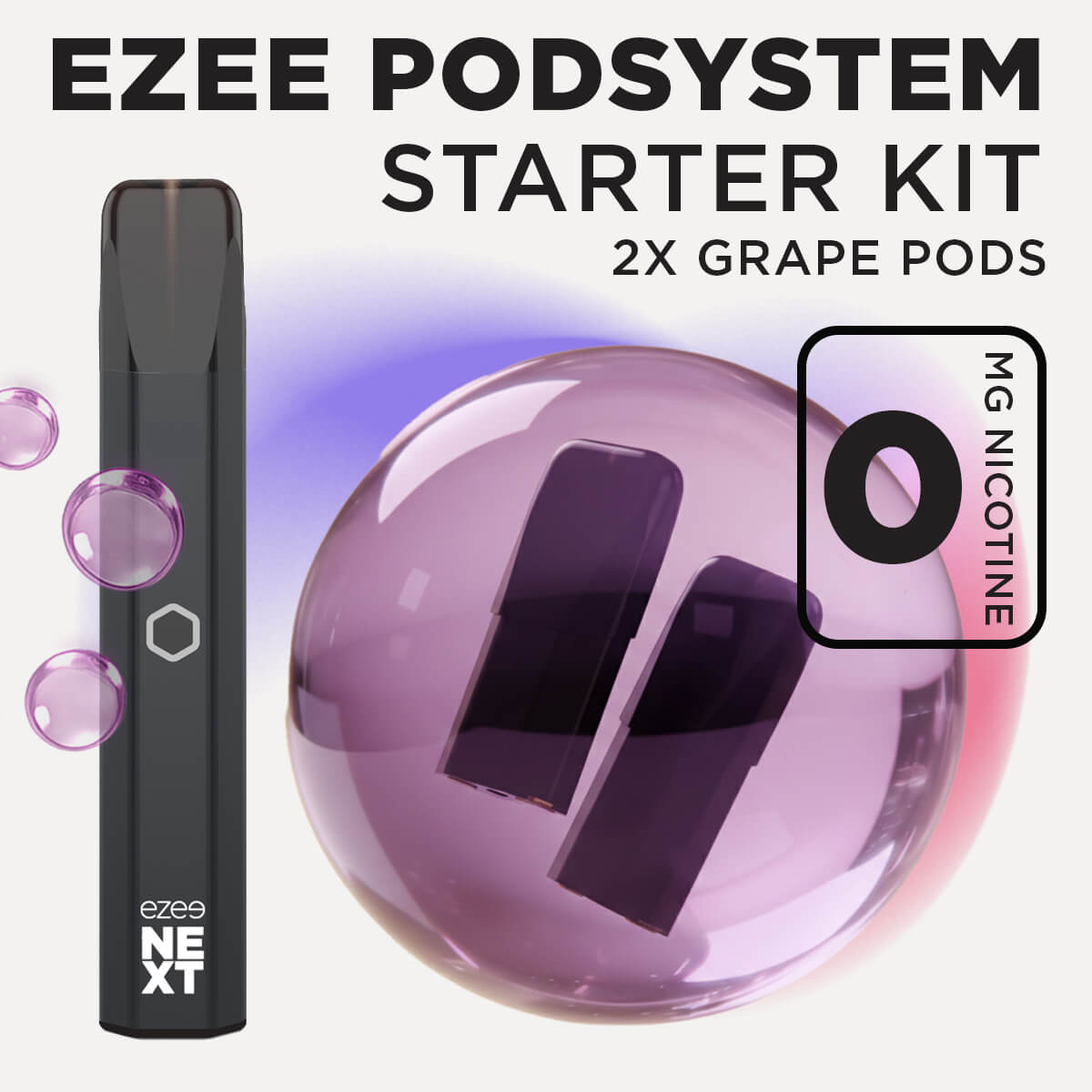 Ezee Next Pod Starter Kit Black - Grape Ice 0mg