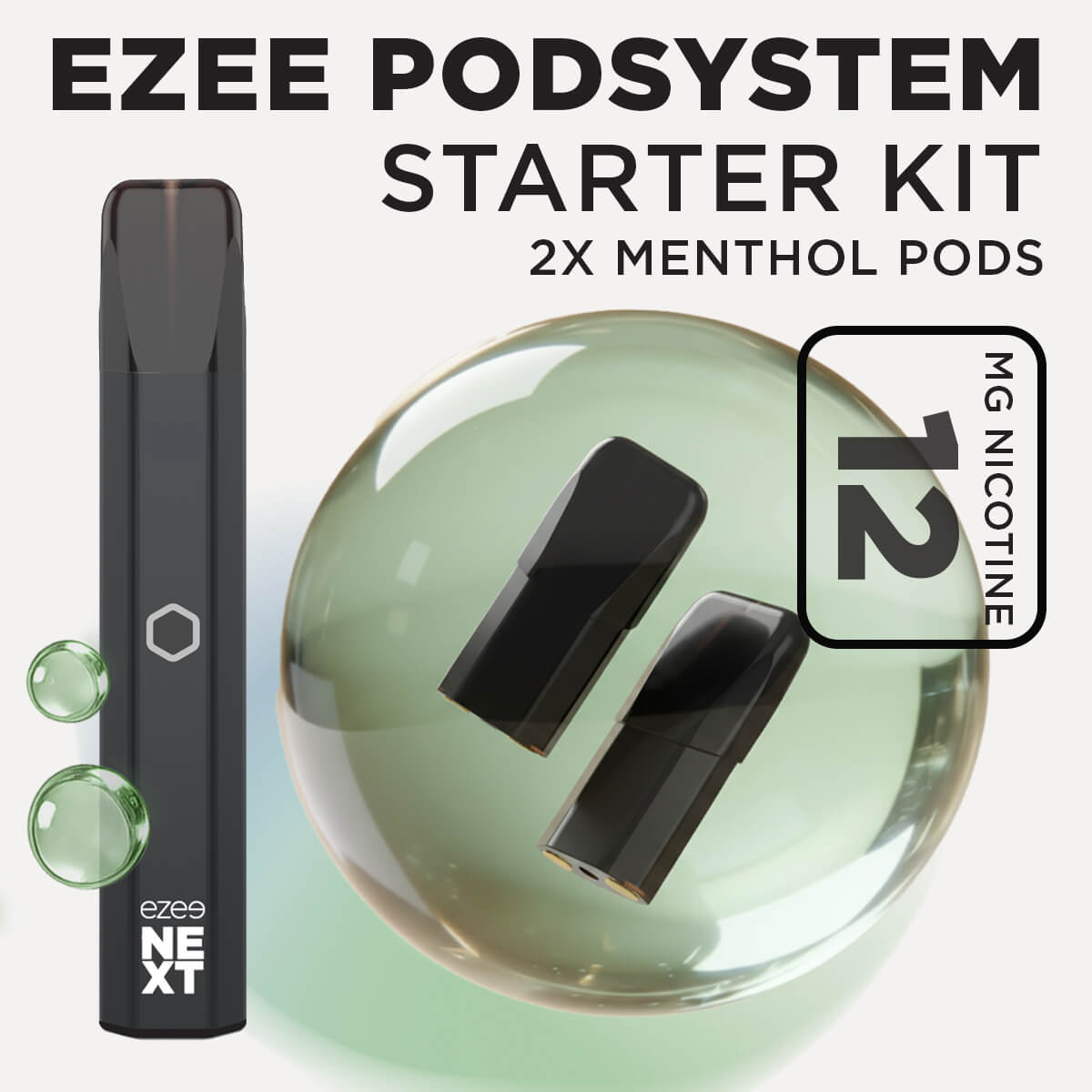 Ezee Next Pod Starter Kit Black - Menthol 12mg