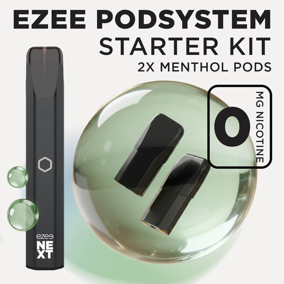 Ezee Next Pod Starter Kit Black - Menthol 0mg