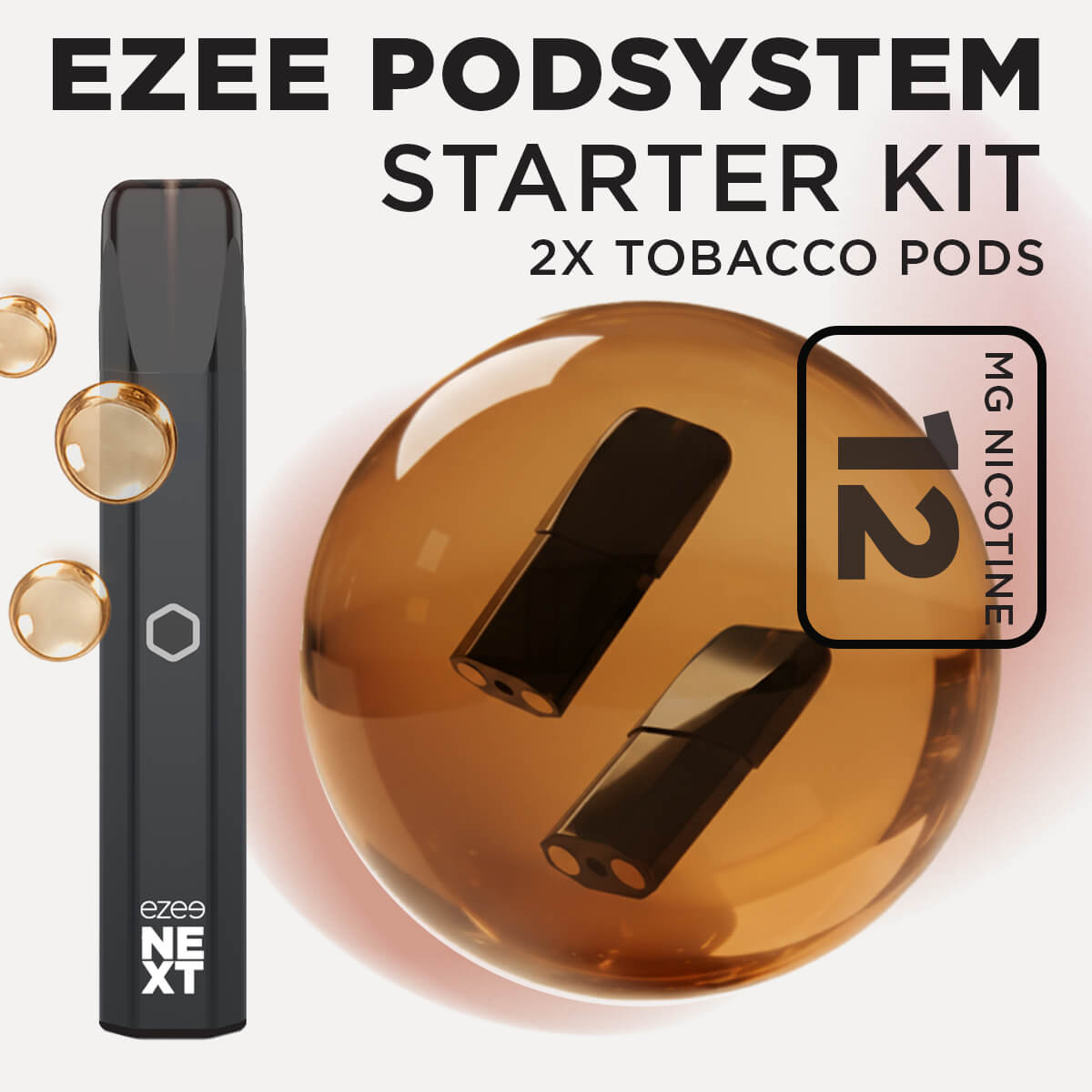 Ezee Next Pod Starter Kit Black - Tobacco 12mg
