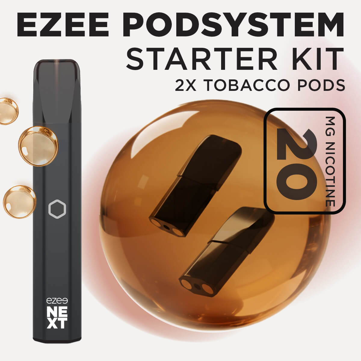 Ezee Next Pod Starter Kit Black - Tobacco 20mg