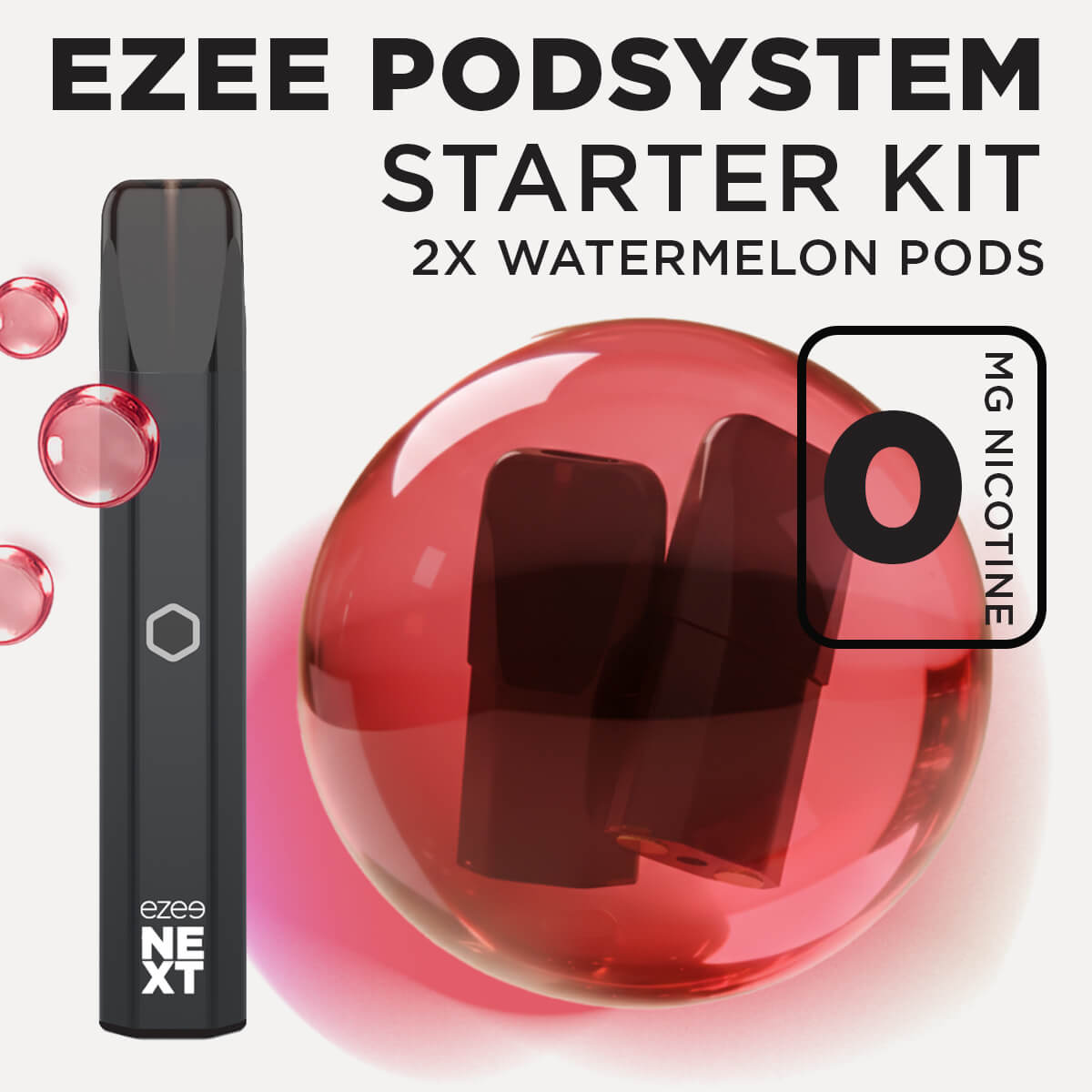 Ezee Next Pod Starter Kit Black - Watermelon Ice 0mg