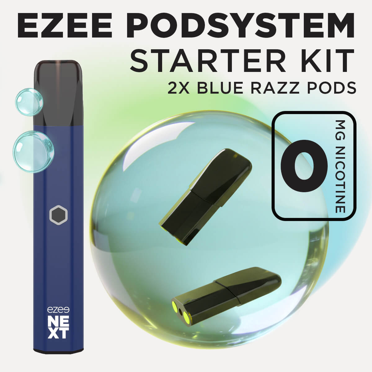 Ezee Next Pod Starter Kit Blue - Blue Razz Ice 0mg