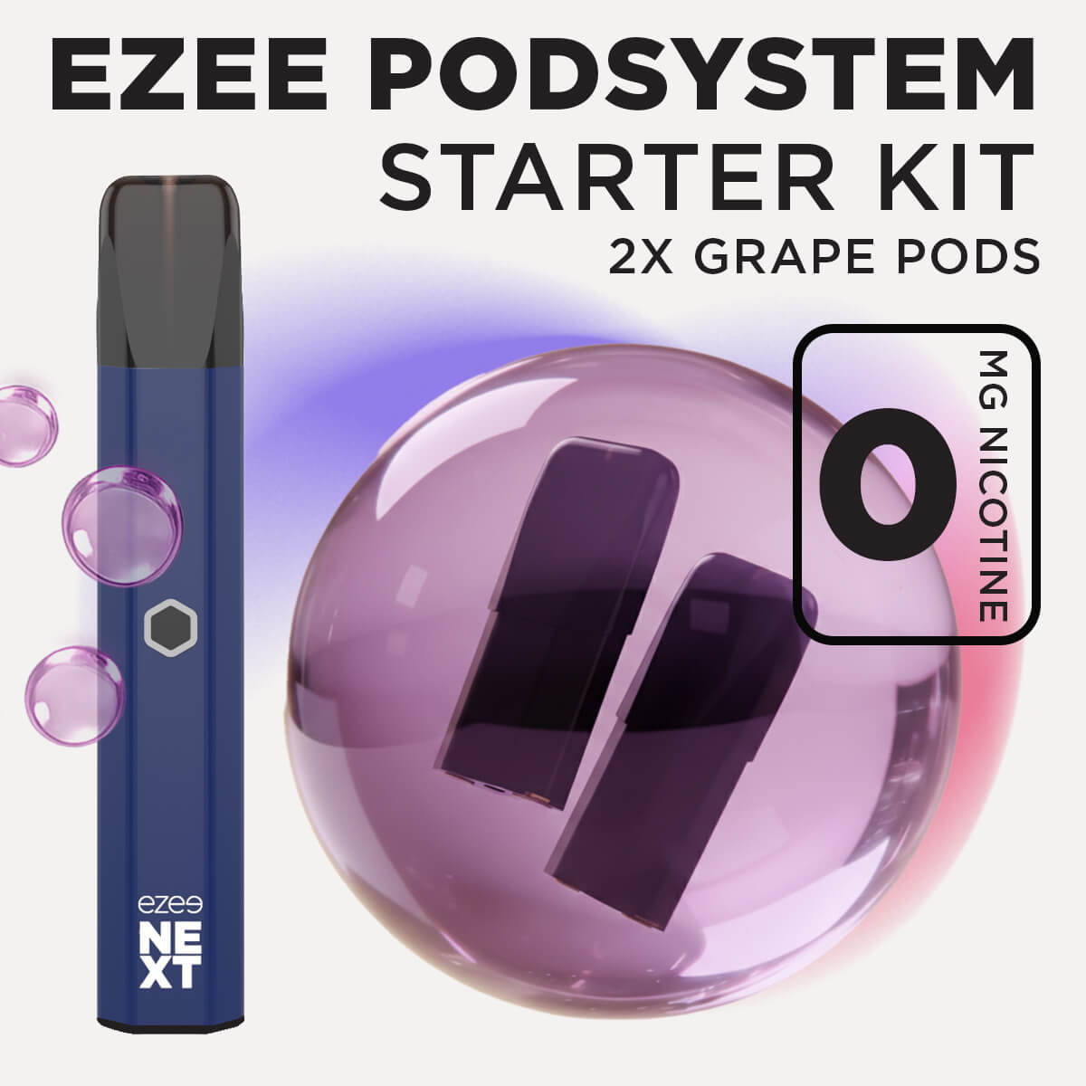 Ezee Next Pod Starter Kit Blue - Grape Ice 0mg