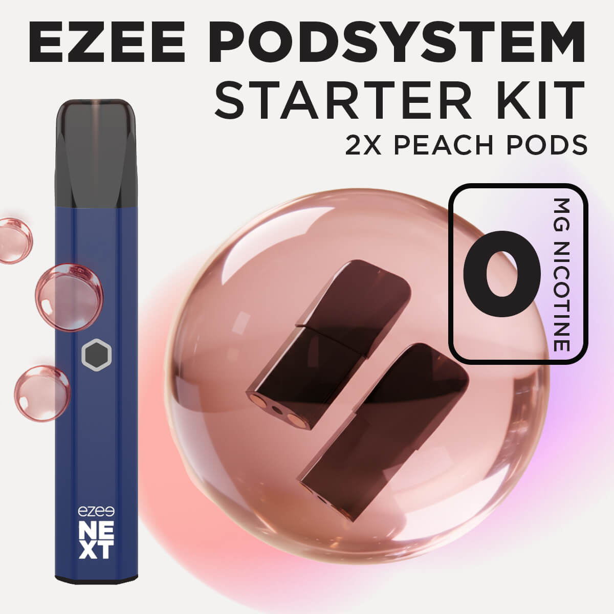 Ezee Next Pod Starter Kit Blue - Peach Ice 0mg