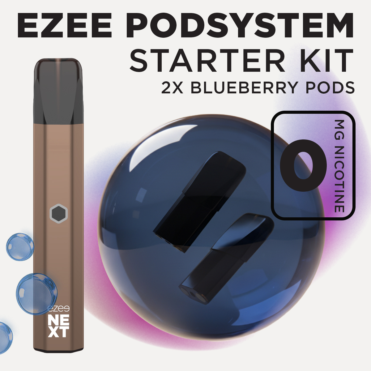 Ezee Next Puff Bar Kit Brown - Blueberry 0mg