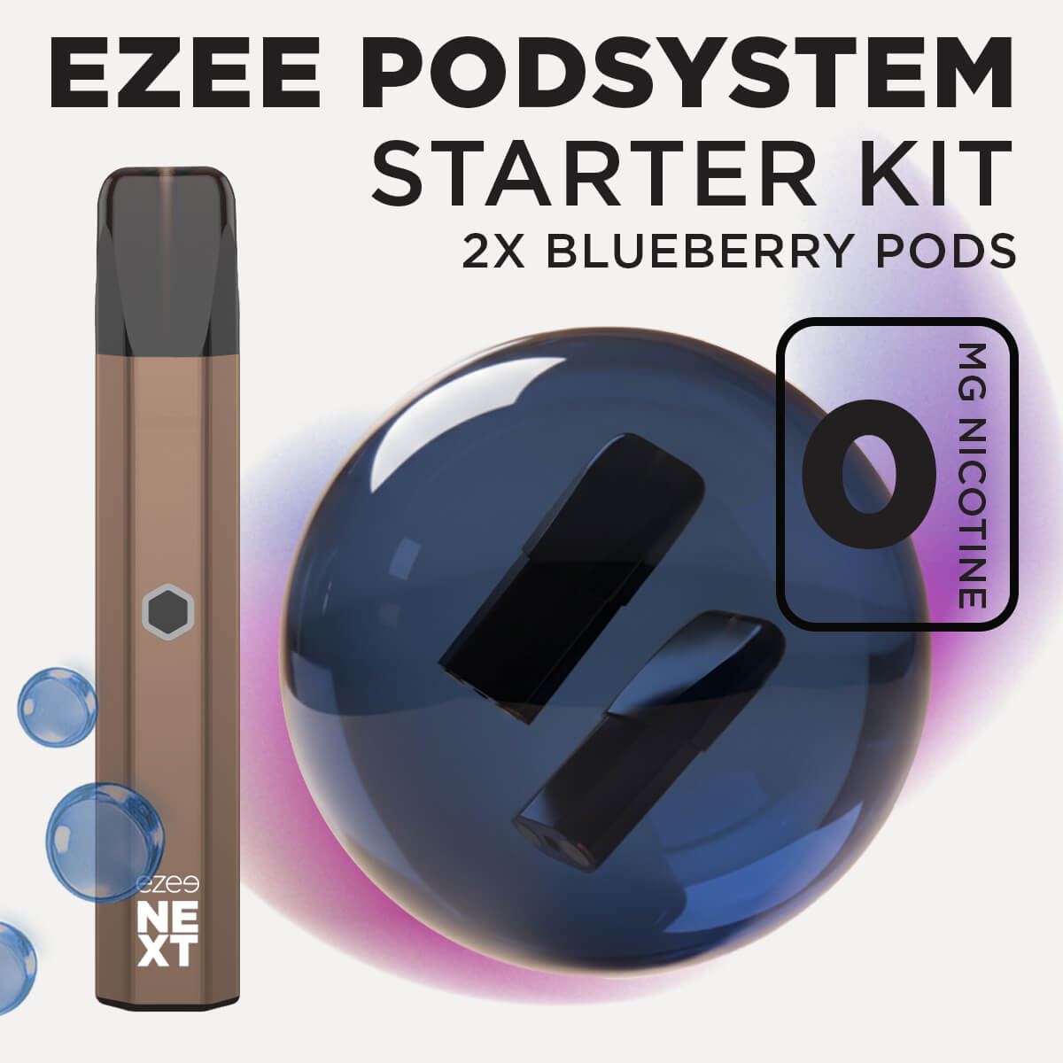 Ezee Next Pod Starter Kit Brown - Blueberry 0mg