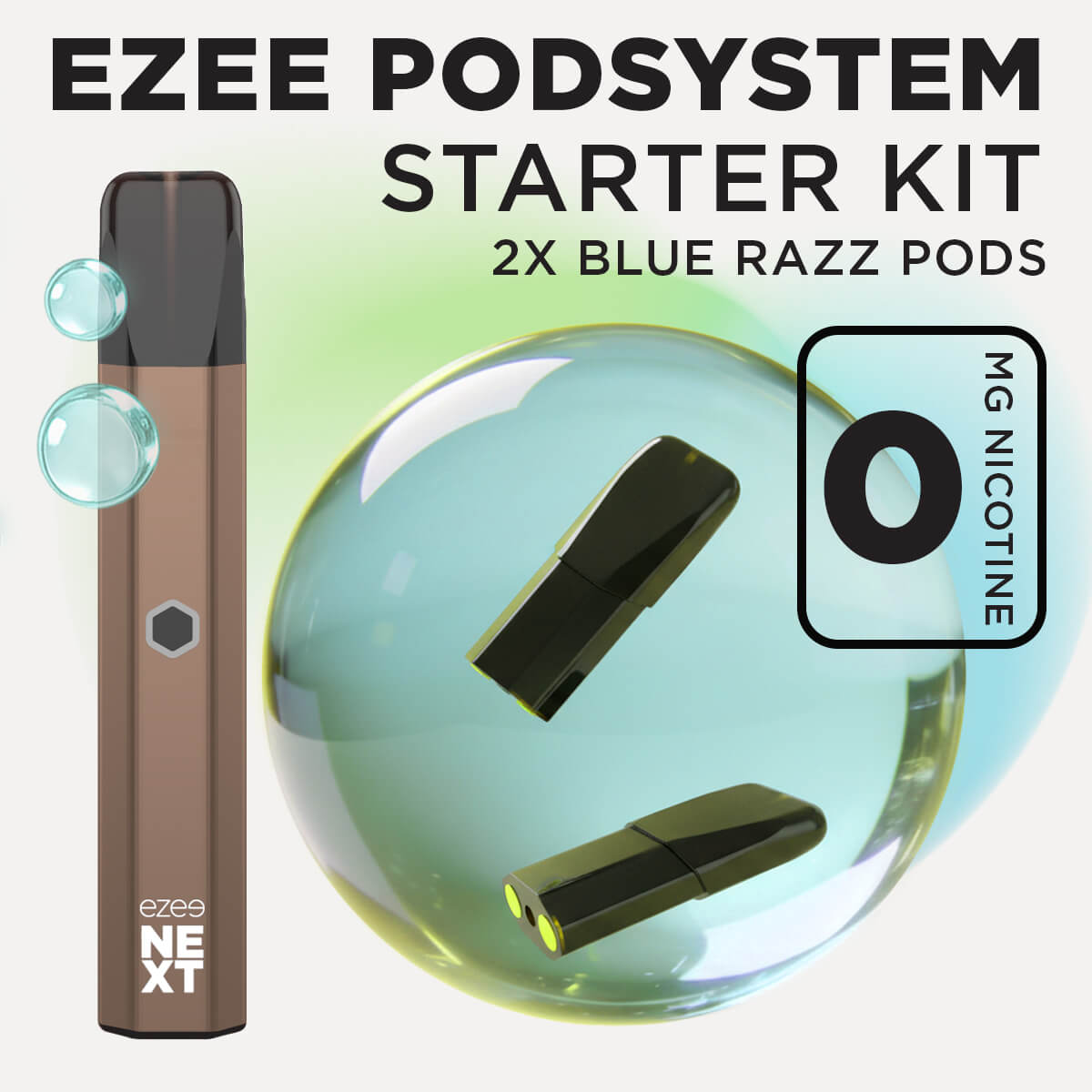 Ezee Next Pod Starter Kit Brown - Blue Razz Ice 0mg