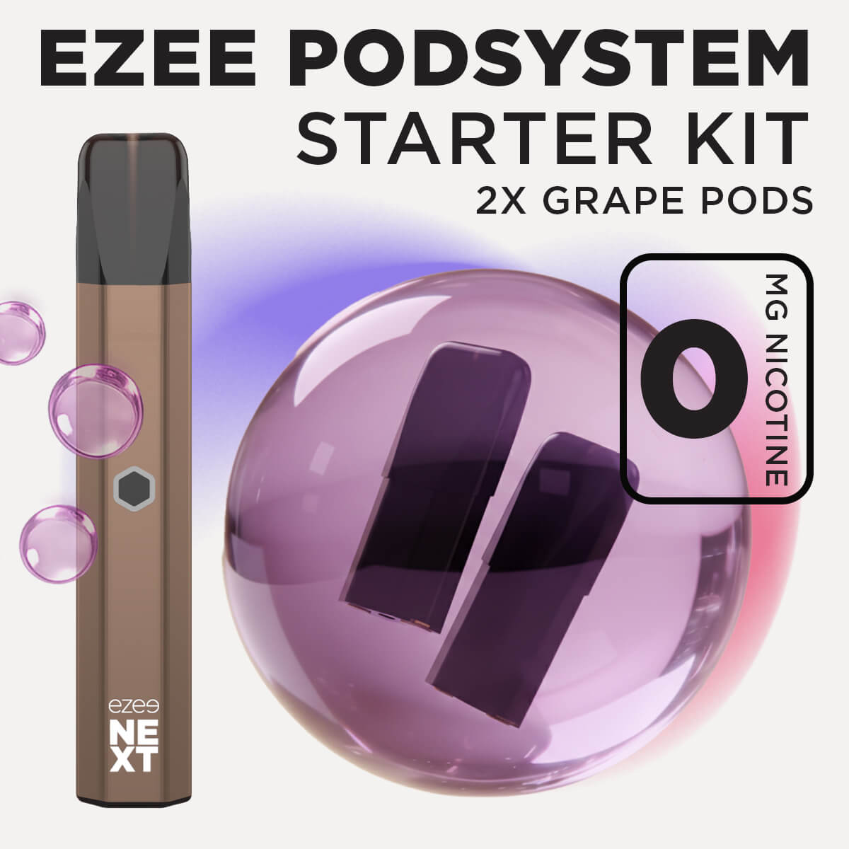 Ezee Next Pod Starter Kit Brown - Grape Ice 0mg