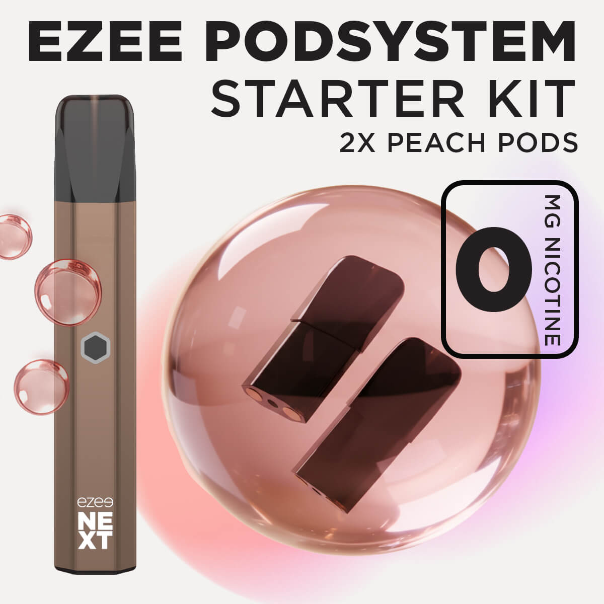 Ezee Next Pod Starter Kit Brown - Peach Ice 0mg