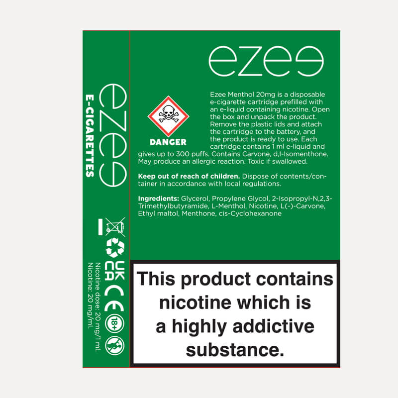 Ezee Cartridges Menthol 20mg/ml (x3)