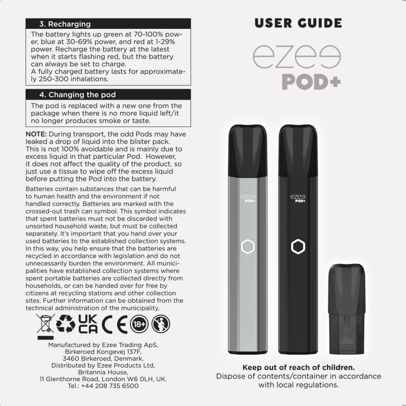 Ezee POD+ Kit in Black (No pods included)