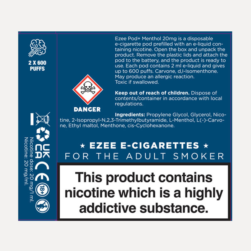 Ezee Pods Menthol 20mg/ml Nicotine 2 pcs.