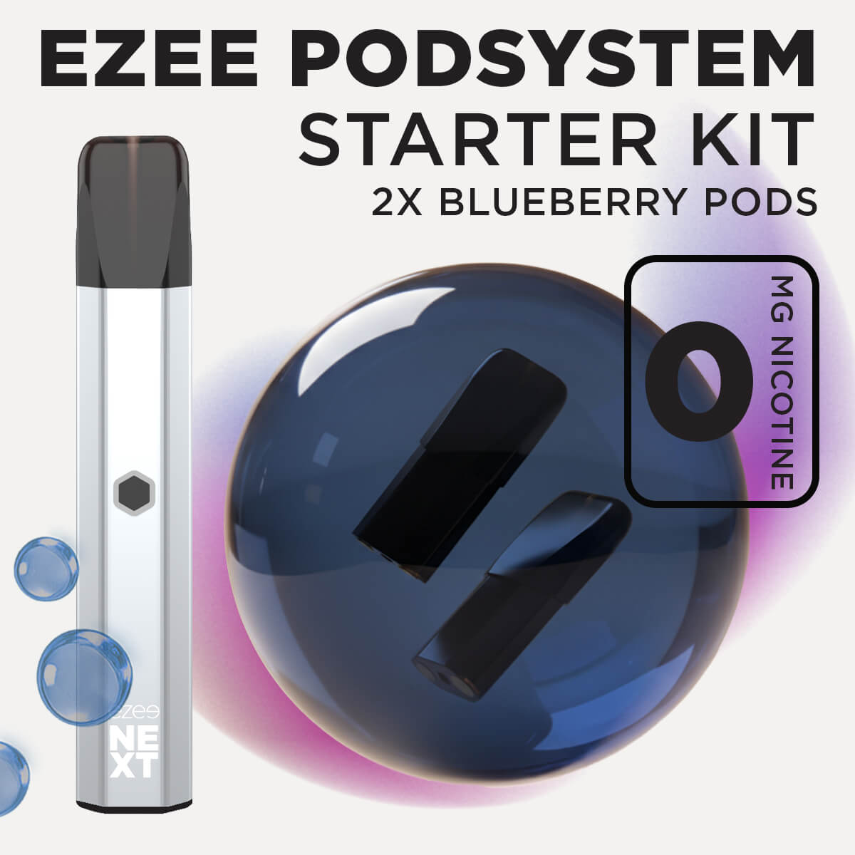 Ezee Next Pod Starter Kit Silver - Blueberry 0mg