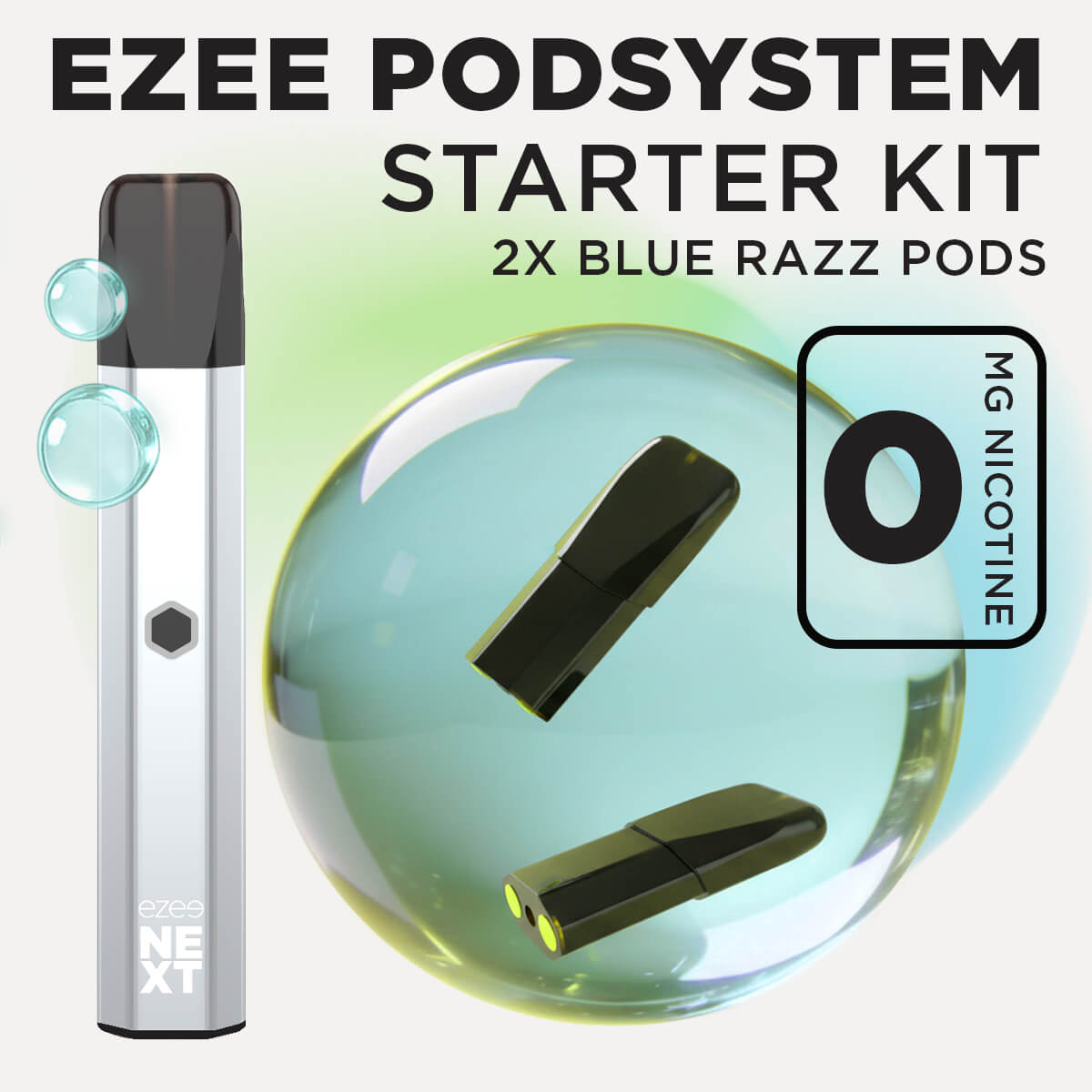 Ezee Next Pod Starter Kit Silver - Blue Razz Ice 0mg