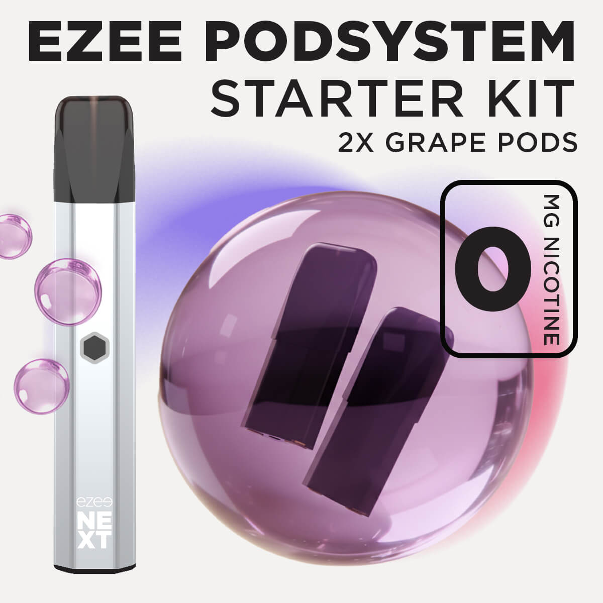 Ezee Next Pod Starter Kit Silver - Grape Ice 0mg