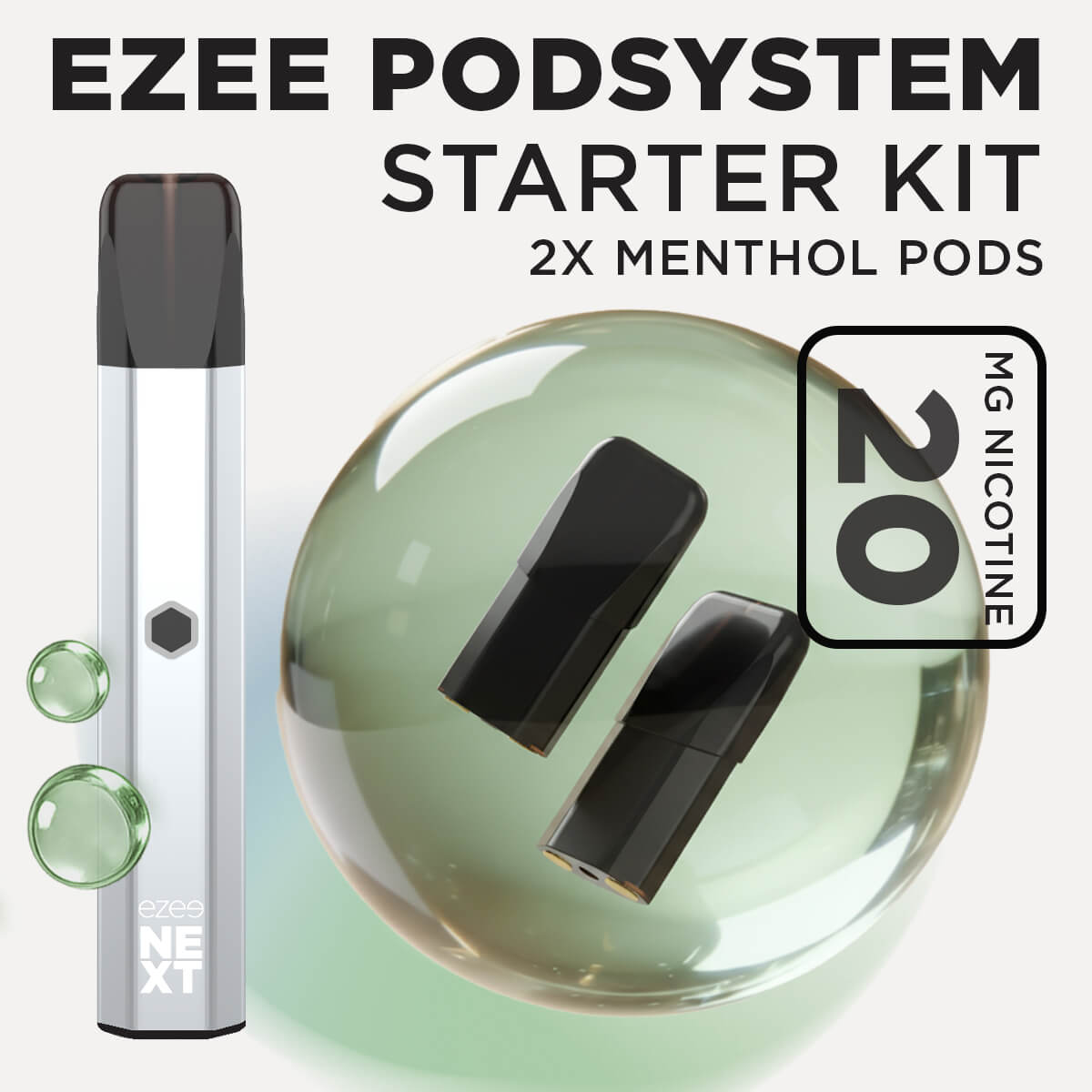 Ezee Next Pod Starter Kit Silver - Menthol 20mg