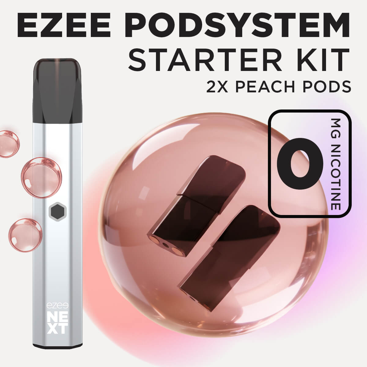 Ezee Next Pod Starter Kit Silver - Peach Ice 0mg