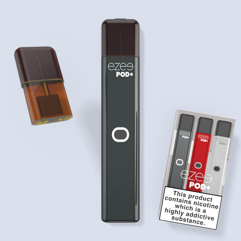 disposable vape pod starter kit ezee pod+ tobacco black color flavor nicotine 20mg nicotine
