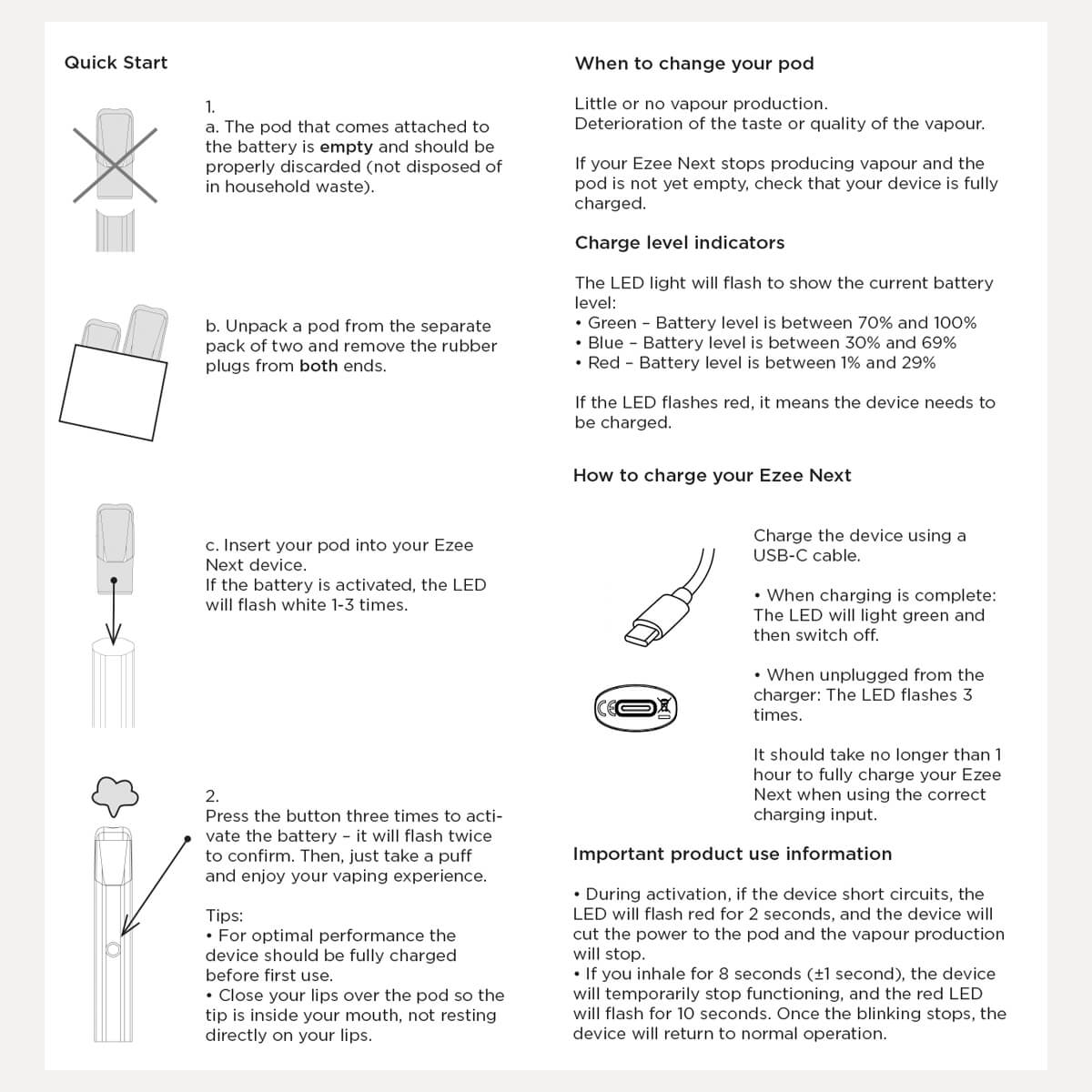 Ezee Next Puff Bar Kit Black - Watermelon Ice 0mg