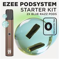 Ezee Next Pod Kit Brown - Blue Razz Ice Nicotine Free